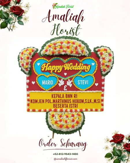Papan Bunga Pernikahan Bitingan